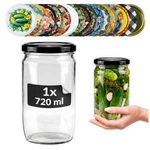Skleněná zavařovací sklenice 720 ml FRANKO na zavařeniny, džemy, okurky, med, houby + ZDARMA!
