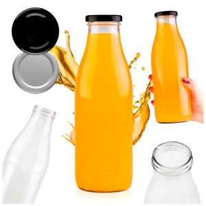 Skleněná láhev SOK 750 ml na džusy, vodu, mléko, likéry + DÁREK