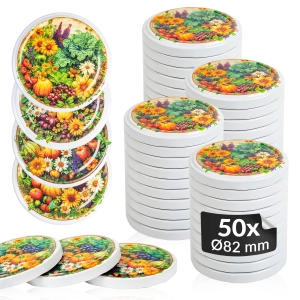 50x víčko OGRÓD MIX fi 82 mm na zavařovací sklenice a sklenice na uskladnění potravin