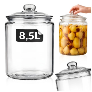 Skleněná nádoba 8,5 l CIACHO se skleněným víčkem – na okurky, sladkosti, dekorace