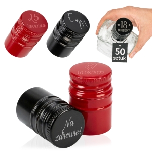 Sada 50 kusů – dlouhý UZÁVĚR na lahve 28/40 mm s GRAVÍROVÁNÍM