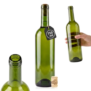Láhev Bordeaux 750 ml OLIVOVĚ ZELENÁ na víno, likéry a cider – LIMITOVANÁ EDICE