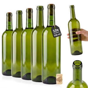 10× láhev Bordeaux 750 ml OLIVOVĚ ZELENÁ na víno, likéry a cider – LIMITOVANÁ EDICE