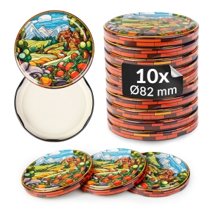 10× šroubovací víčko VITRÁŽ Ø 82 mm na zavařovací sklenice