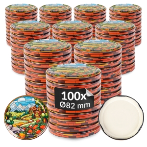 100× šroubovací víčko VITRÁŽ Ø 82 mm na zavařovací sklenice