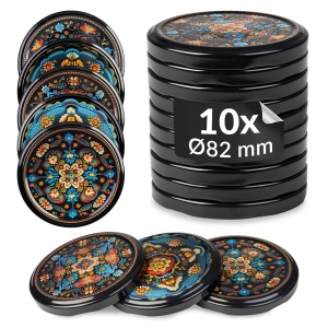 10× šroubovací víčko ORANŽOVÁ KERAMIKA MIX Ø 82 mm na zavařovací sklenice