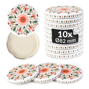10× šroubovací víčko RŮŽOVÉ KVĚTY Ø 82 mm na zavařovací sklenice
