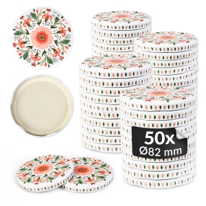 50× šroubovací víčko RŮŽOVÉ KVĚTY Ø 82 mm na zavařovací sklenice