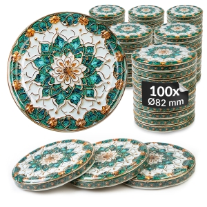 100x víčko TWIST MODRÁ KERAMIKA MIX fi 82 mm na sklenice, zavařovací sklenice