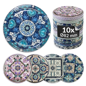 10x víčko TWIST KACHLIČKY MIX fi 82 mm na sklenice, zavařovací sklenice