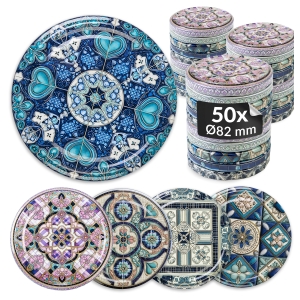 50x víčko TWIST KACHLIČKY MIX fi 82 mm na sklenice, zavařovací sklenice