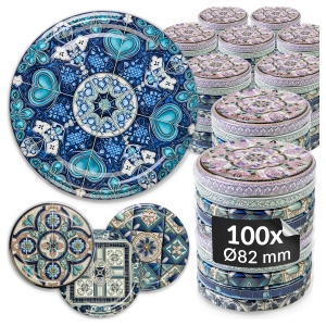 100x víčko TWIST KACHLIČKY MIX fi 82 mm na sklenice, zavařovací sklenice