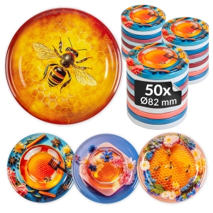 50x víčko Honey, průměr fi 82 mm, na sklenice a zavařovací sklenice