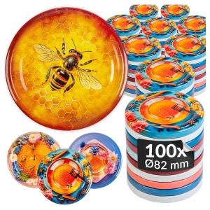 100x víčko Honey, průměr fi 82 mm, na sklenice a zavařovací sklenice