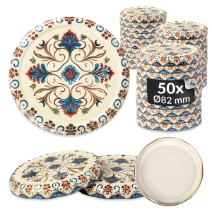 50× šroubovací víčko KRÉMOVÁ KERAMIKA fi 82 mm na zavařovací sklenice