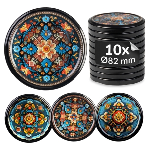 10× šroubovací víčko ORANŽOVÁ KERAMIKA MIX fi 82 mm na zavařovací sklenice