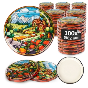 100× šroubovací víčko VITRÁŽ fi 82 mm na zavařovací sklenice