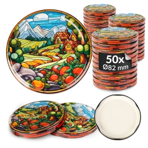50× šroubovací víčko VITRÁŽ fi 82 mm na zavařovací sklenice