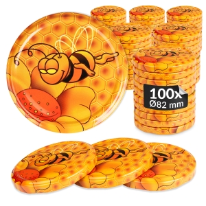 100x víčko na med Gucio, průměr fi 82 mm, na sklenice a zavařovací sklenice