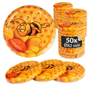 50x víčko na med Gucio, průměr fi 82 mm, na sklenice a zavařovací sklenice