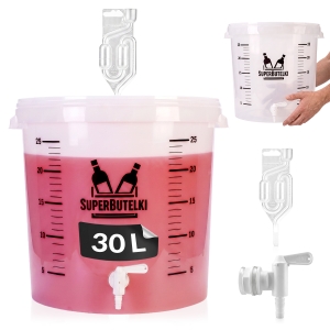 FERMENTAČNÍ NÁDOBA – 30 l – S KVAZNÍ TRUBIČKOU + KOHOUTKEM