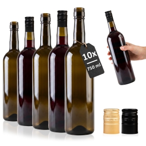 15x láhev Bordeaux 750 ml na šroubovací uzávěr na víno, cider, likéry, džus