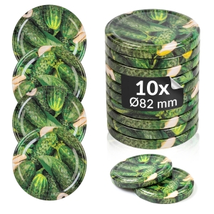 10x víčko na okurky, průměr fi 82 mm, na sklenice a zavařovací sklenice