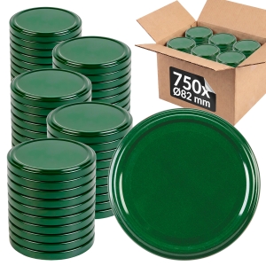 750x šroubovací víčko fi 82 mm ZELENÁ na sklenice, zavařovací sklenice, sklenic – karton
