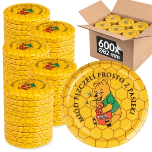 600x šroubovací víčko fi 82 mm medvídek Pú na sklenice, zavařovací sklenice, sklenic – karton