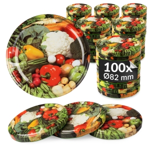 100x víčko TWIST ZELENINA fi 82 mm na sklenice, zavařovací sklenice