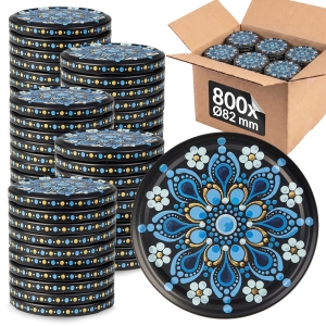 800x šroubovací víčko fi 82 mm KERAMIKA ČERNO-MODRÁ MATNÁ na sklenice, zavařovací sklenice, sklenic – karton