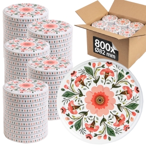 800x šroubovací víčko fi 82 mm RŮŽOVÉ KVĚTY na sklenice, zavařovací sklenice, sklenic – karton