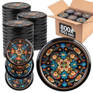 800x šroubovací víčko fi 82 mm ORANŽOVÁ KERAMIKA na sklenice, zavařovací sklenice, sklenic – karton