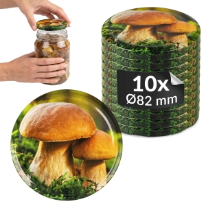 10x víčko na houby, průměr fi 82 mm, na sklenice a zavařovací sklenice
