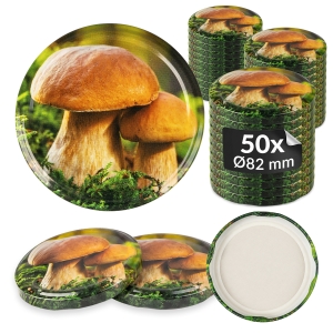 50x víčko na houby, průměr fi 82 mm, na sklenice a zavařovací sklenice