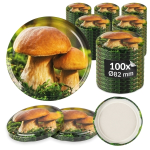 100x víčko na houby, průměr fi 82 mm, na sklenice a zavařovací sklenice