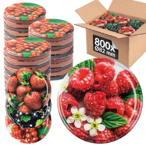 800x víčko fi 82 mm OVOCE MIX na zavařovací sklenice, na sklenice, sklenice – karton