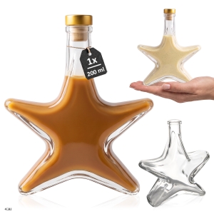 Láhev HVĚZDA 200 ml na likéry, pálenku, likér, vodku + krytka