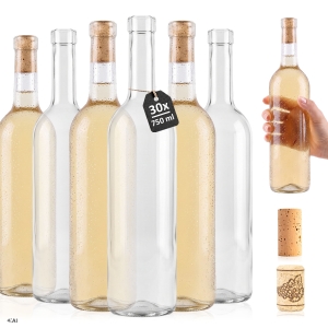 Sada 30 kusů – láhev BORDEAUX 750 ml bílá na víno, likéry, cider