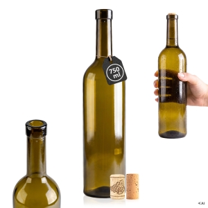 Láhev BORDEAUX 750 ml olivová na víno, likéry, cider